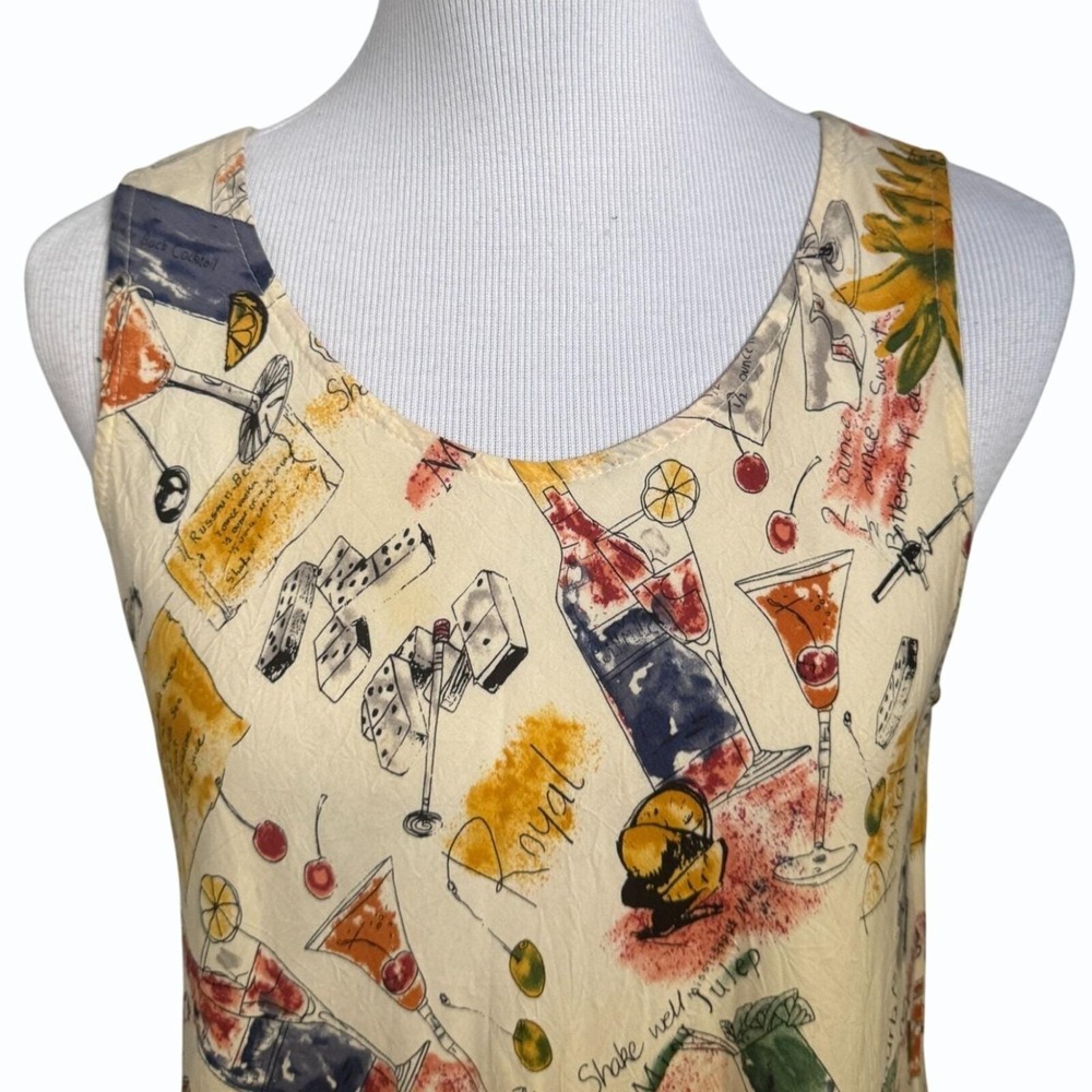 VTG Tori Richard Honolulu Sleeveless Hawaiian Dress Womens M‎ Novelty Cocktails - Picture 3 of 10